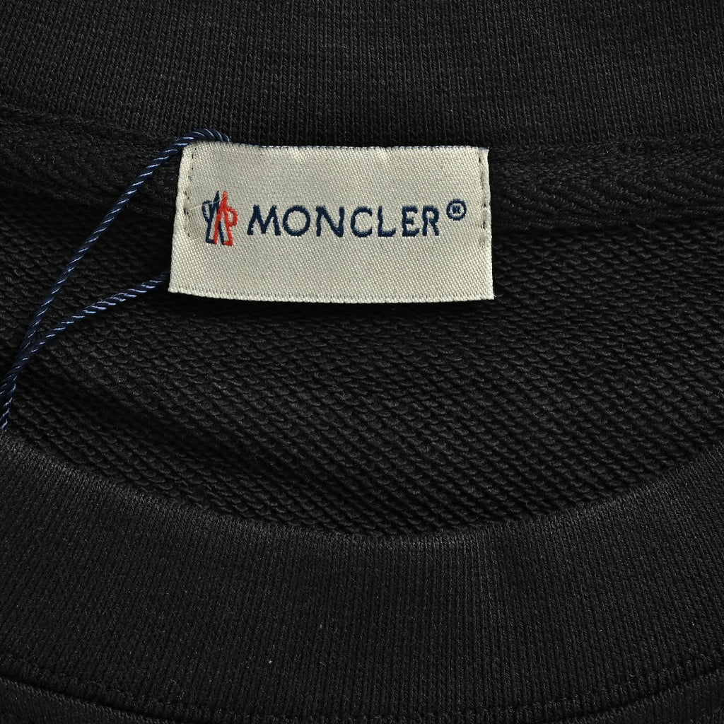 Moncler 26SS Black Contrast-Logo Crewneck Sweatshirt