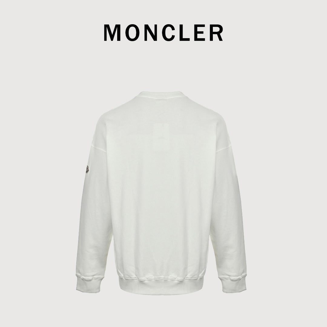 Moncler 26SS White Contrast-Logo Crewneck Sweatshirt