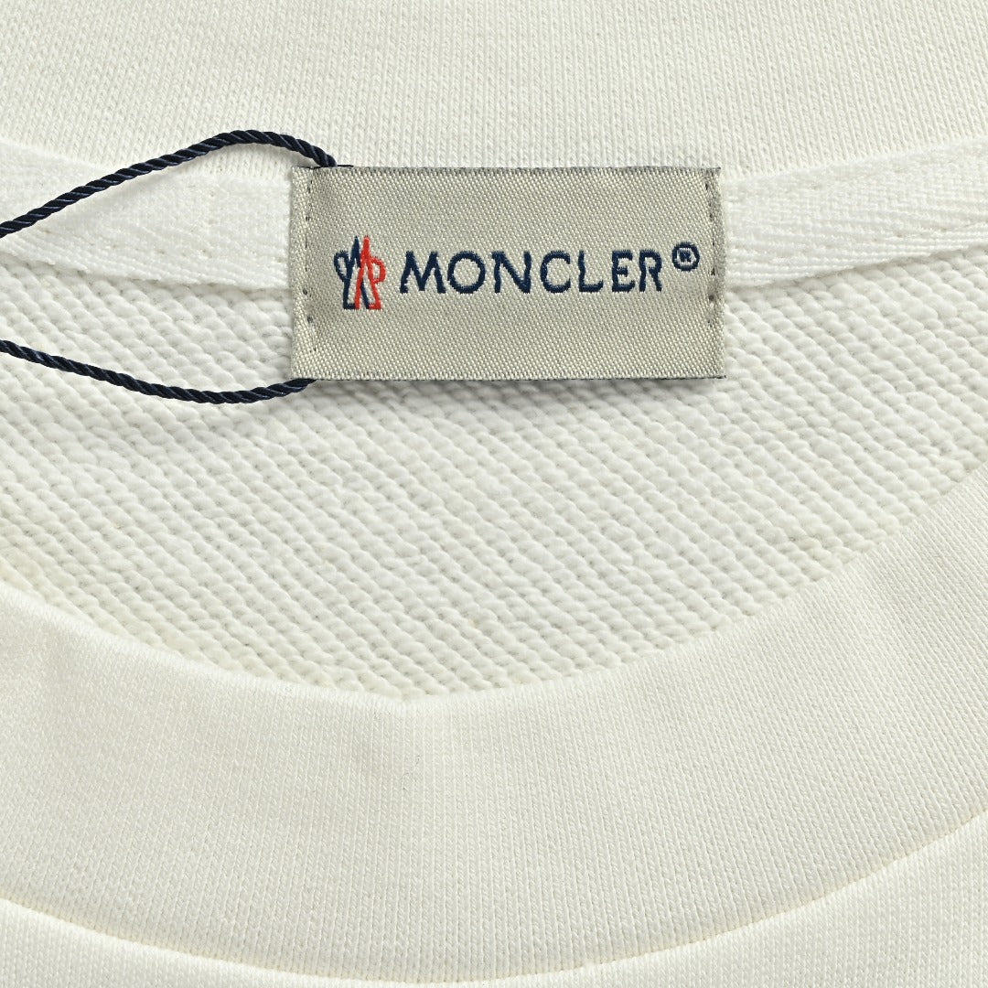 Moncler 26SS White Contrast-Logo Crewneck Sweatshirt