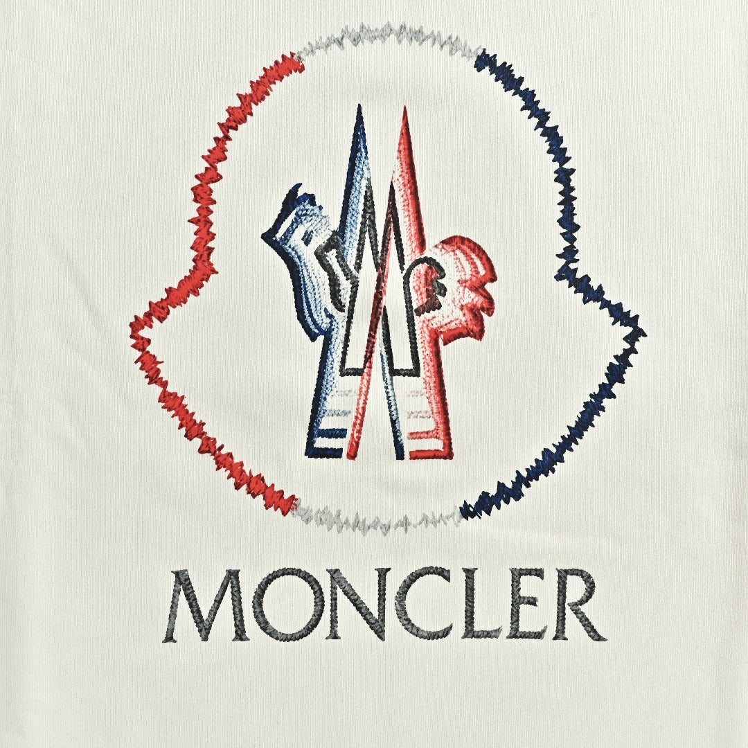 Moncler 26SS White Contrast-Logo Crewneck Sweatshirt