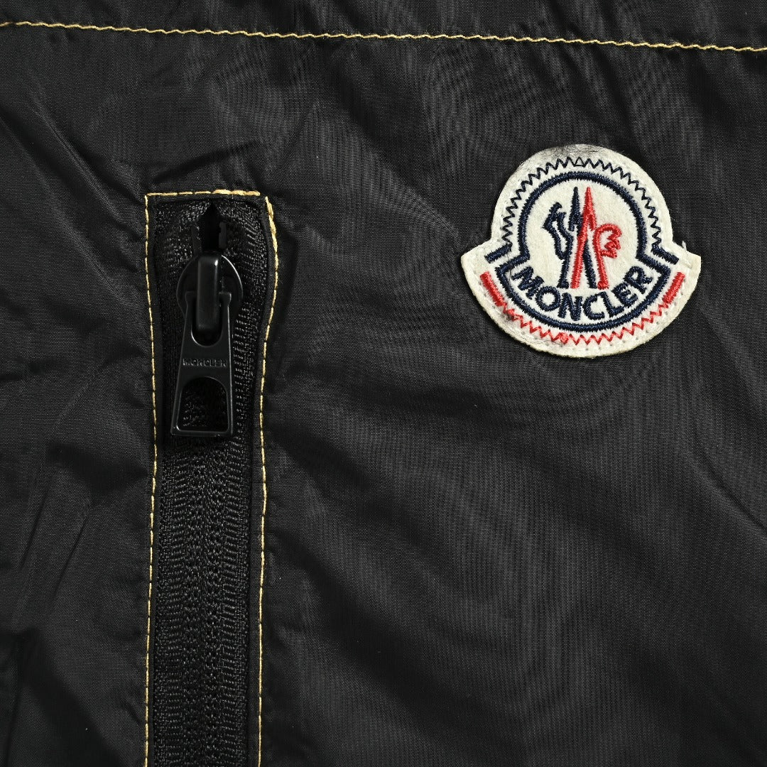 Moncler MC Black Zip-Pocket Vest with Hidden Hood