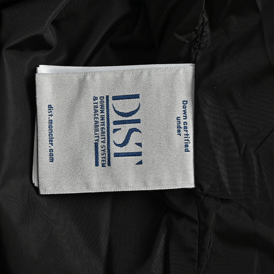 Moncler Black Hooded Zip Jacket with Logo Tape Trim