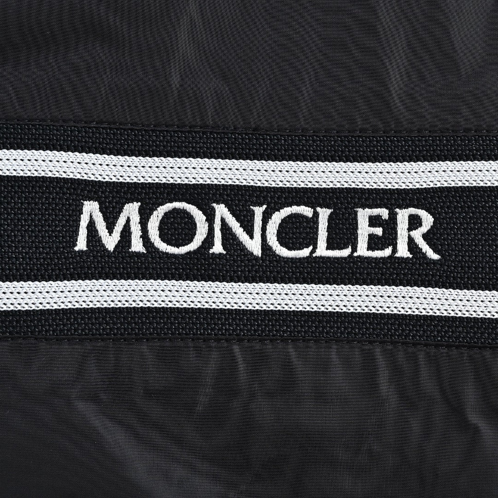 Moncler Navy Hooded Zip Jacket with Logo Tape Trim