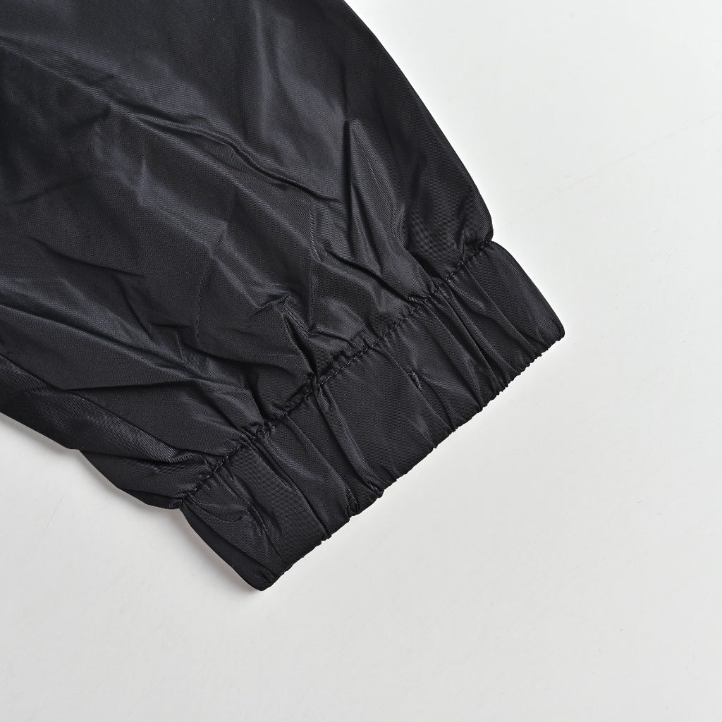 Moncler Navy Hooded Zip Jacket with Logo Tape Trim
