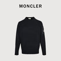 Moncler MC Black Crewneck Sweater with Sleeve Pocket