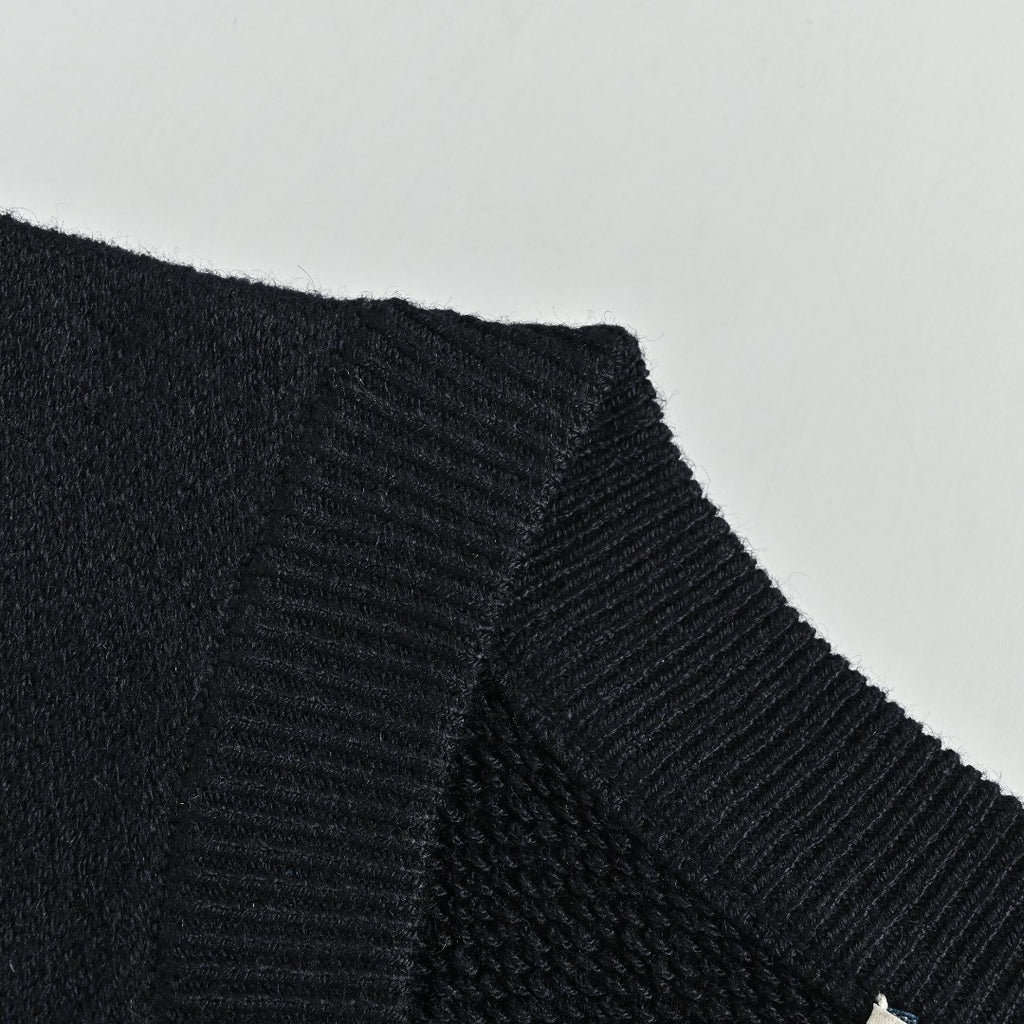 Moncler MC Black Crewneck Sweater with Sleeve Pocket