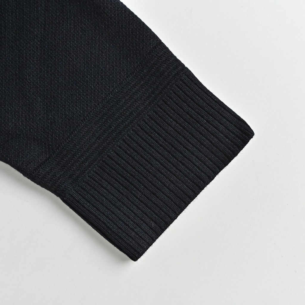 Moncler MC Black Crewneck Sweater with Sleeve Pocket