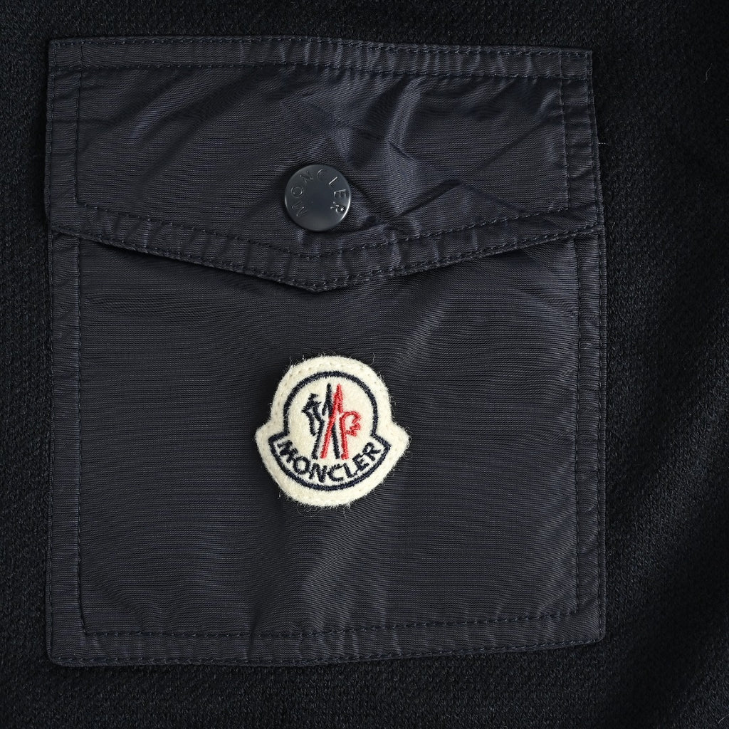 Moncler MC Black Crewneck Sweater with Sleeve Pocket