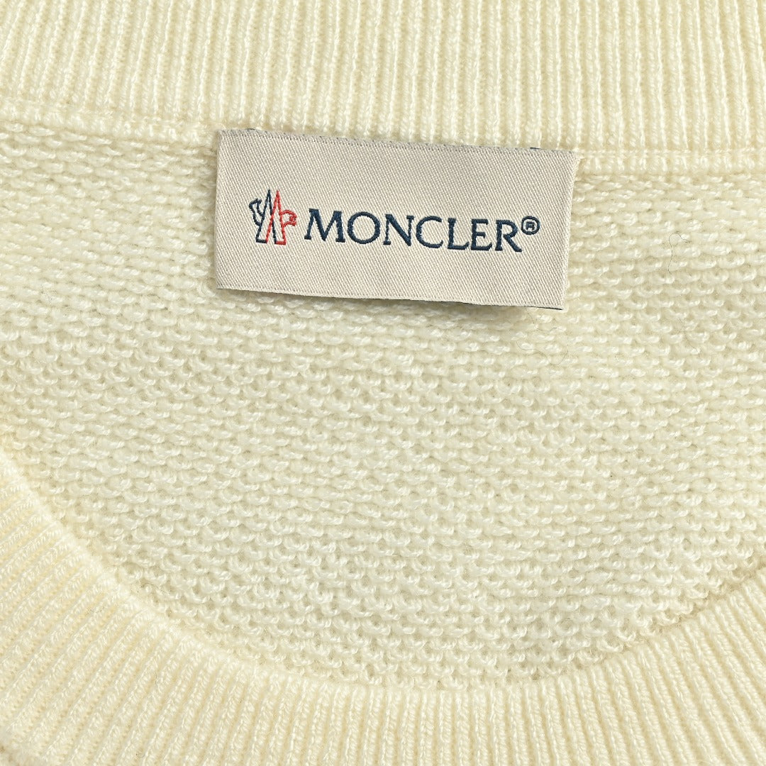 Moncler MC Black Crewneck Sweater with Sleeve Pocket