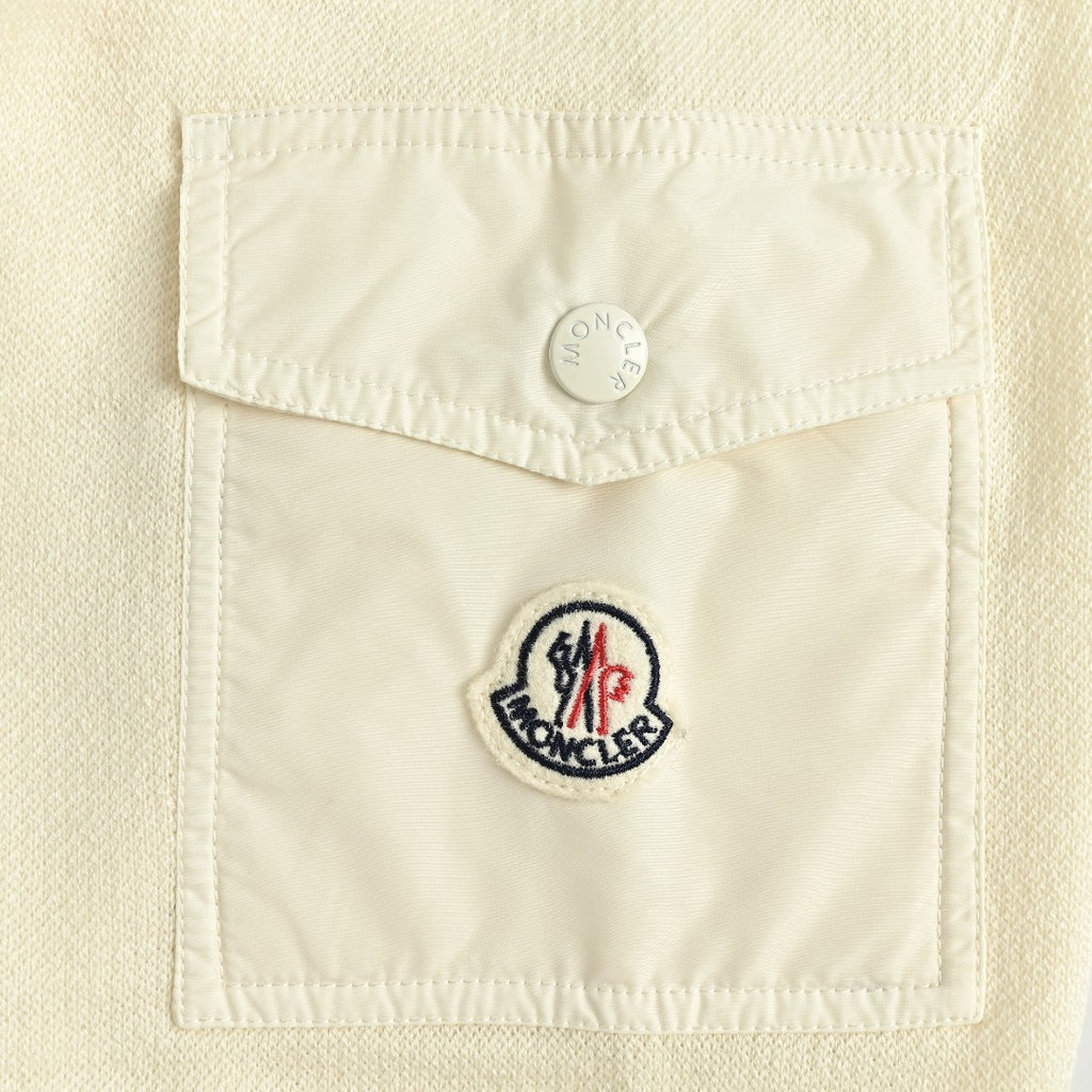 Moncler MC Black Crewneck Sweater with Sleeve Pocket