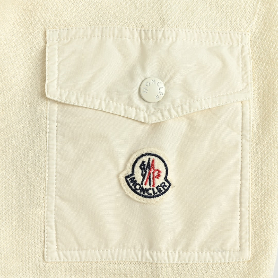Moncler MC Black Crewneck Sweater with Sleeve Pocket