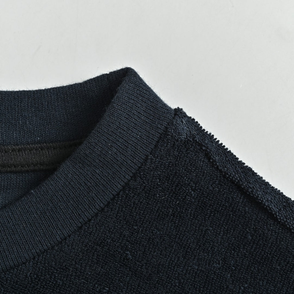 Moncler MC Black Long-Sleeve T-Shirt with Terry Flocked Lettering