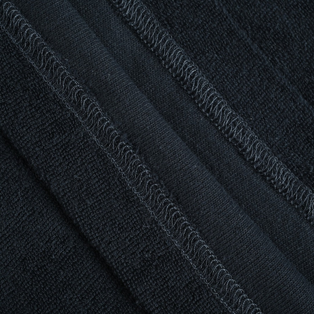 Moncler MC Black Long-Sleeve T-Shirt with Terry Flocked Lettering