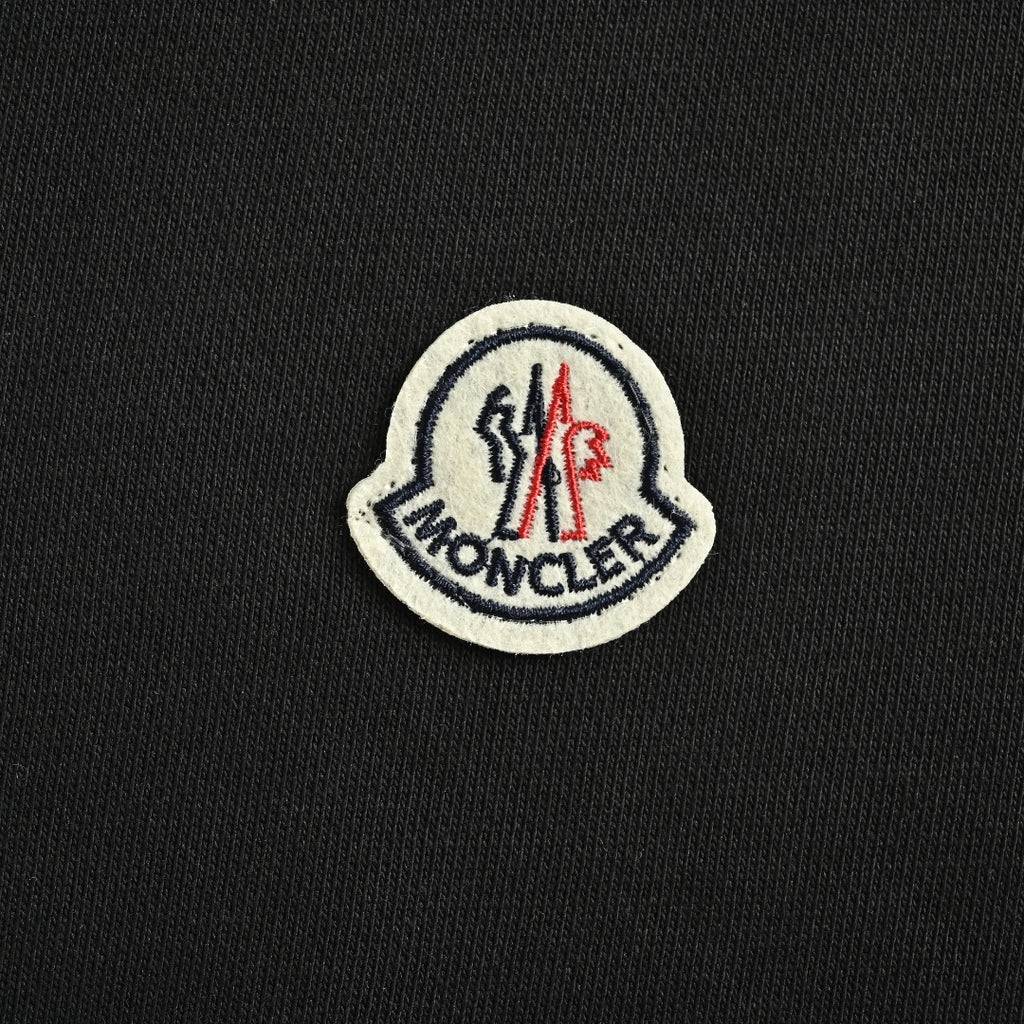 Moncler 2026 Spring/Summer Black Crewneck Sweatshirt with Embroidered Logo