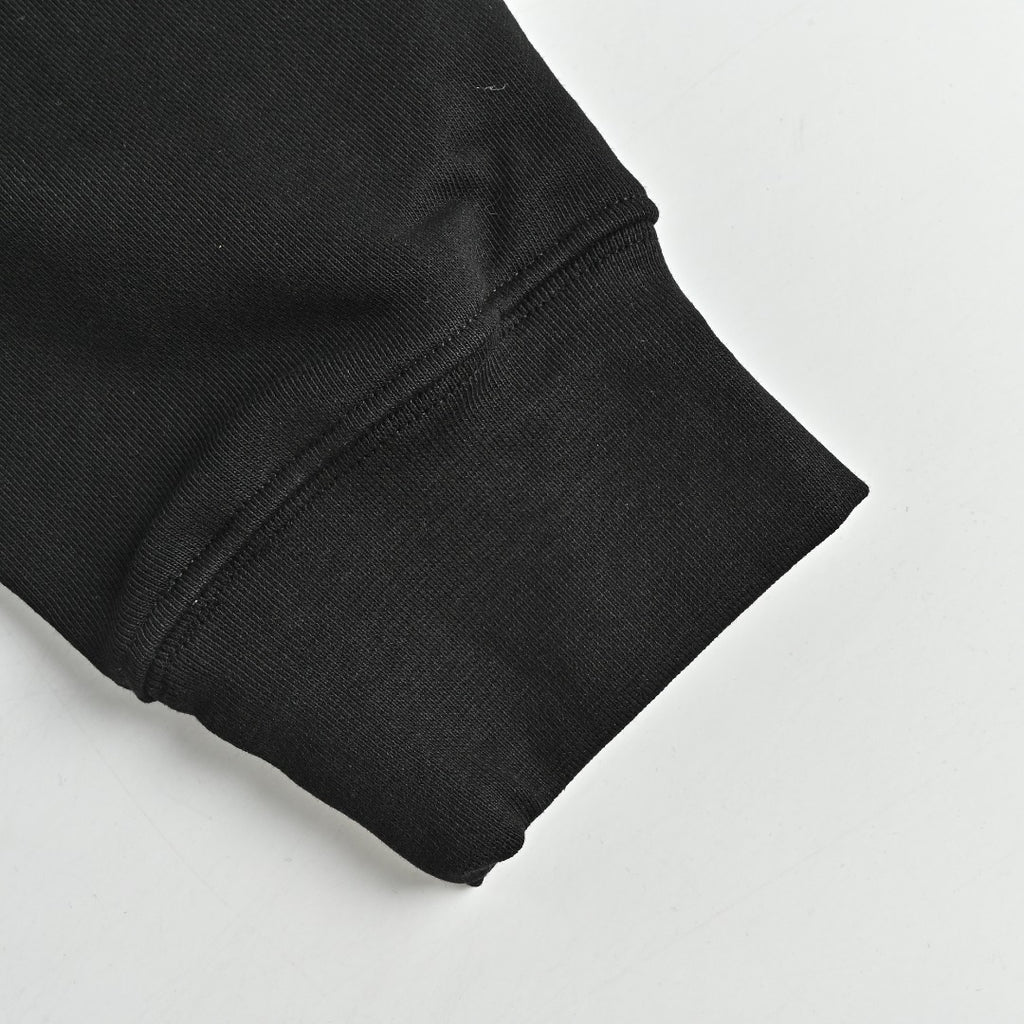 Moncler 2026 Spring/Summer Black Crewneck Sweatshirt with Embroidered Logo