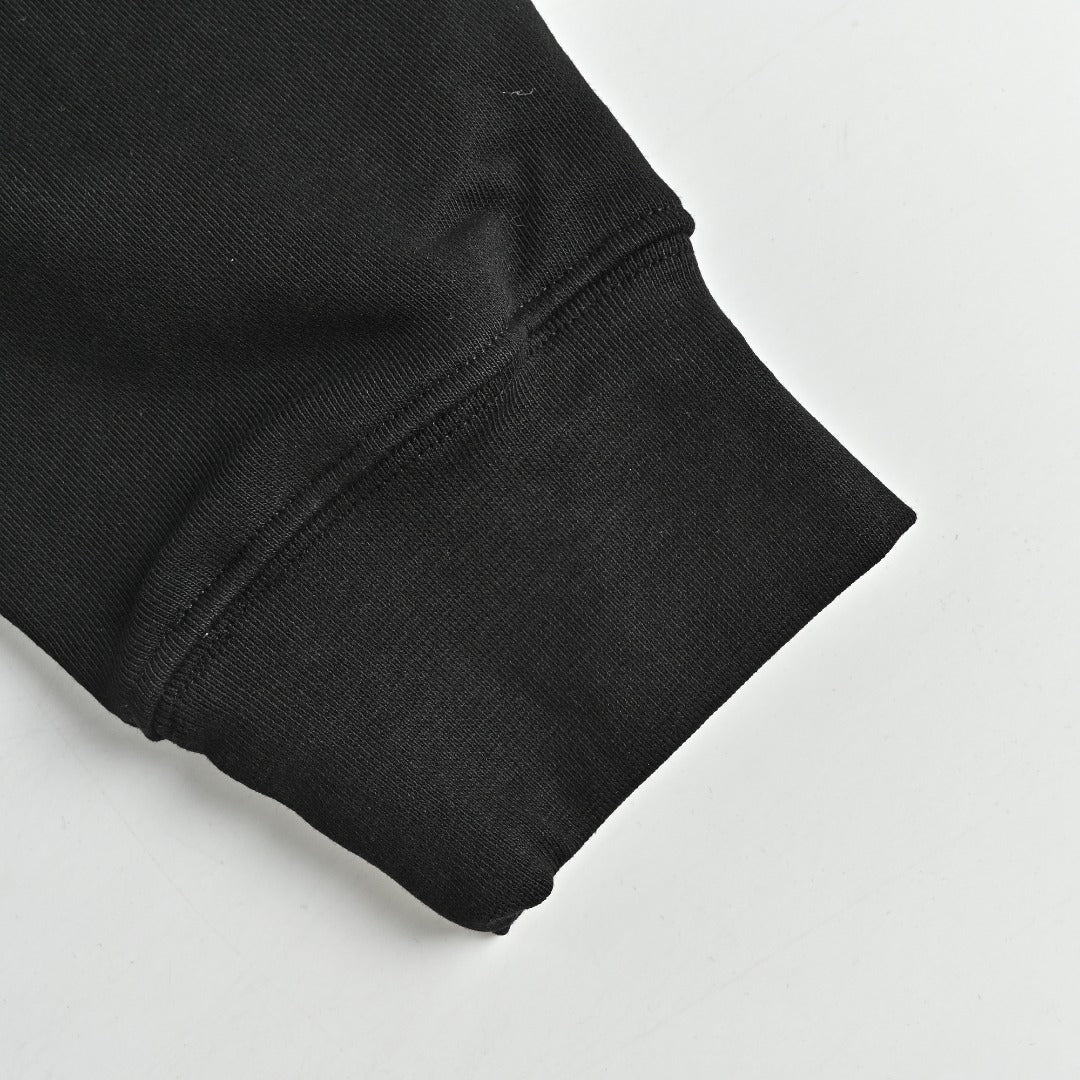 Moncler 2026 Spring/Summer Black Crewneck Sweatshirt with Embroidered Logo