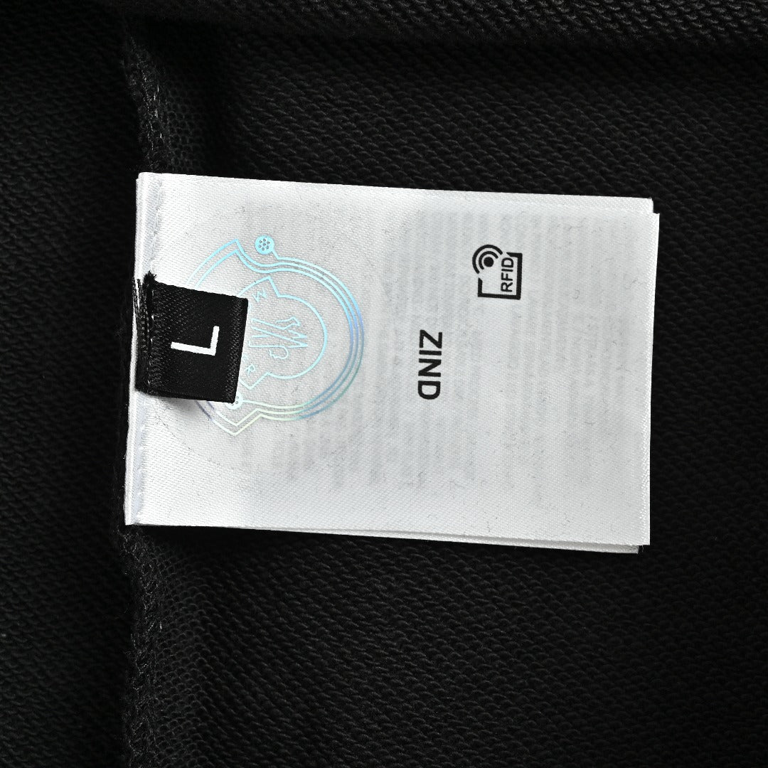 Moncler 2026 Spring/Summer Black Crewneck Sweatshirt with Embroidered Logo