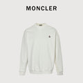 Moncler 2026 Spring/Summer White Crewneck Sweatshirt with Embroidered Logo