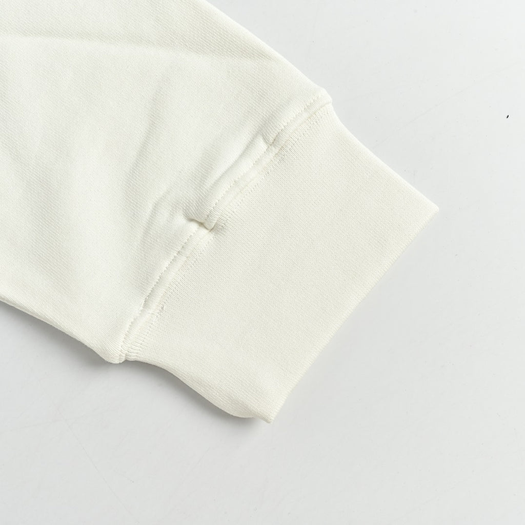 Moncler 2026 Spring/Summer White Crewneck Sweatshirt with Embroidered Logo