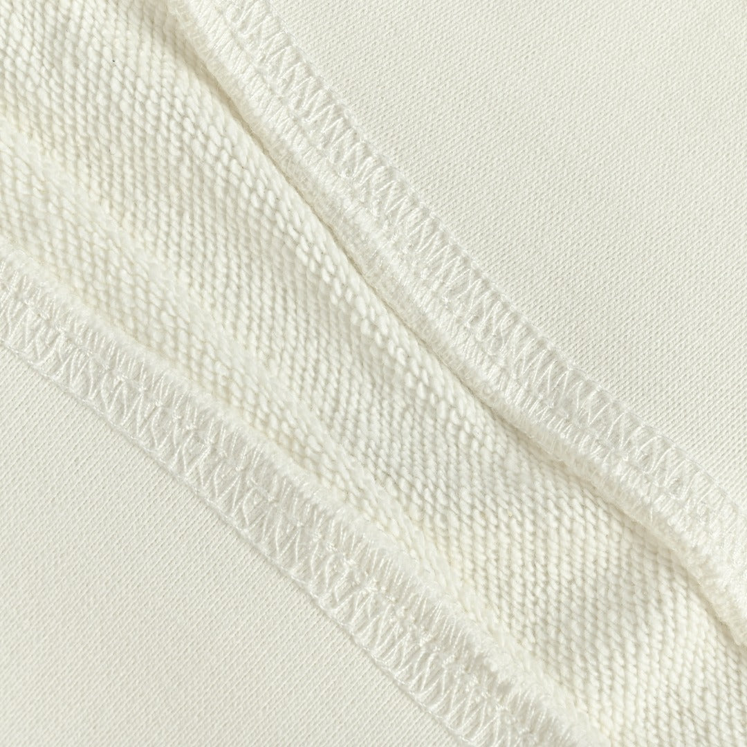 Moncler 2026 Spring/Summer White Crewneck Sweatshirt with Embroidered Logo