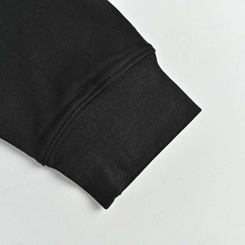 Moncler 2026 Spring/Summer Black Crewneck Sweatshirt with Curved Logo Lettering