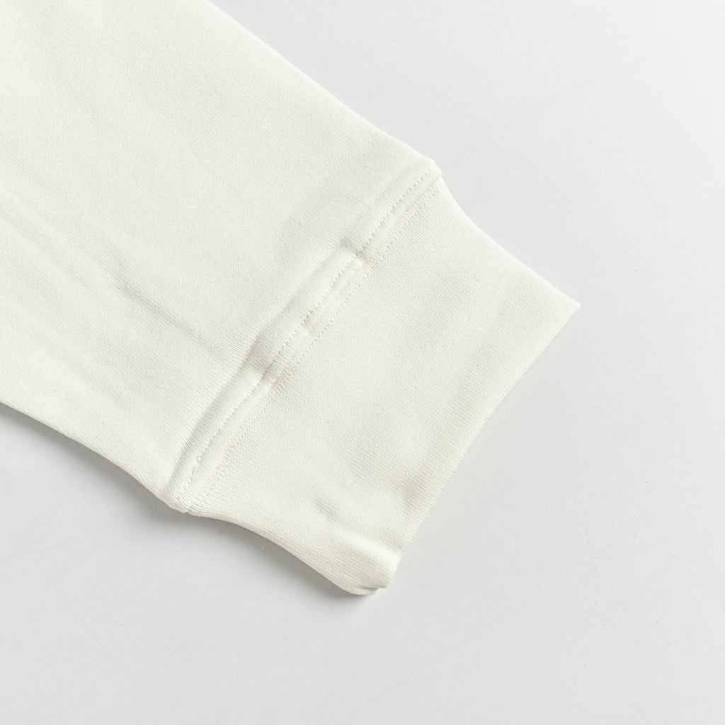 Moncler 2026 Spring/Summer White Crewneck Sweatshirt with Curved Logo Lettering