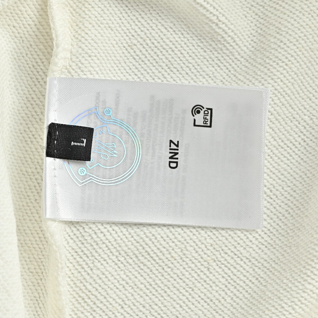 Moncler 2026 Spring/Summer White Crewneck Sweatshirt with Curved Logo Lettering