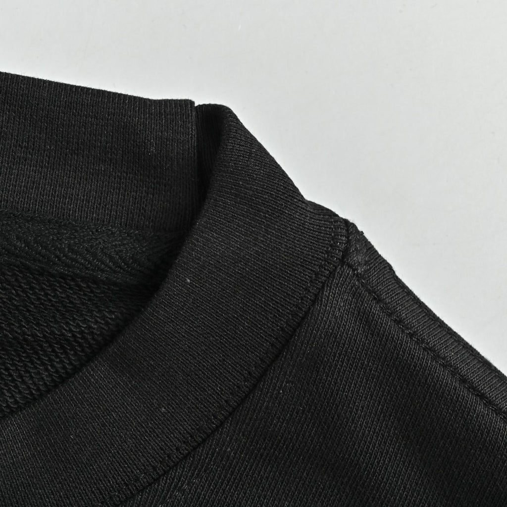 Moncler 2026 Spring/Summer Black Crewneck Sweatshirt with Script Logo