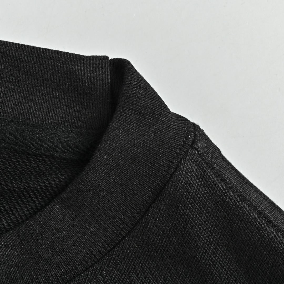 Moncler 2026 Spring/Summer Black Crewneck Sweatshirt with Script Logo