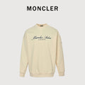 Moncler 2026 Spring/Summer Cream Crewneck Sweatshirt with Script Logo