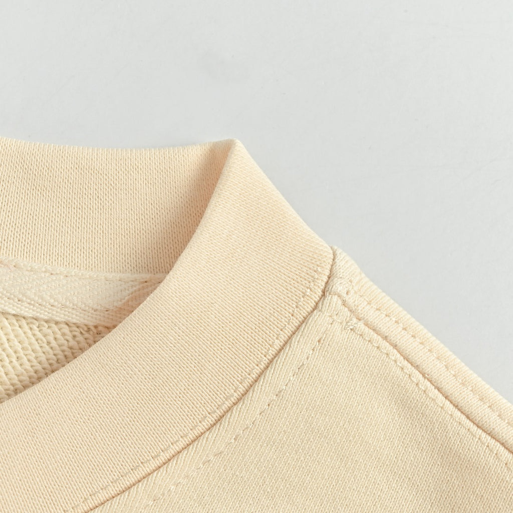 Moncler 2026 Spring/Summer Cream Crewneck Sweatshirt with Script Logo