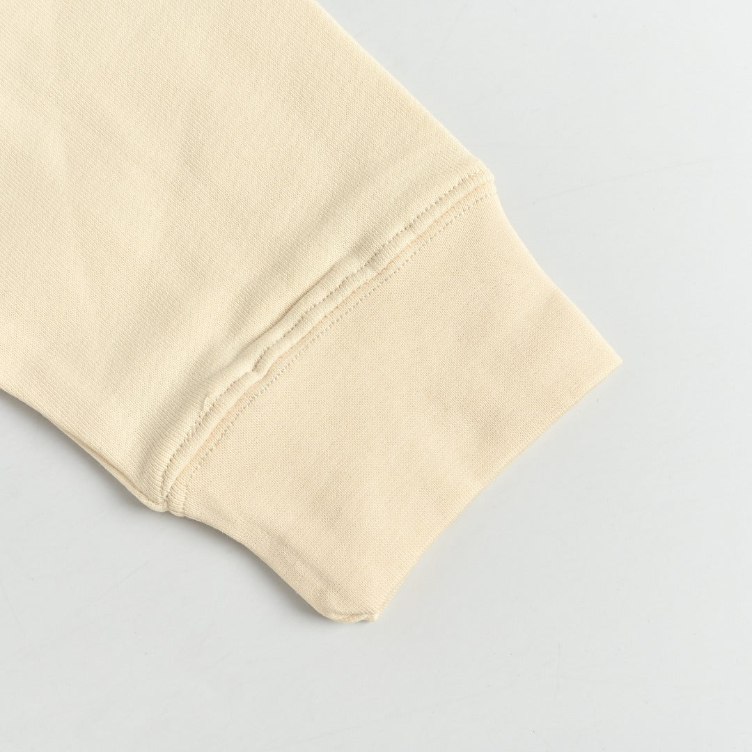 Moncler 2026 Spring/Summer Cream Crewneck Sweatshirt with Script Logo