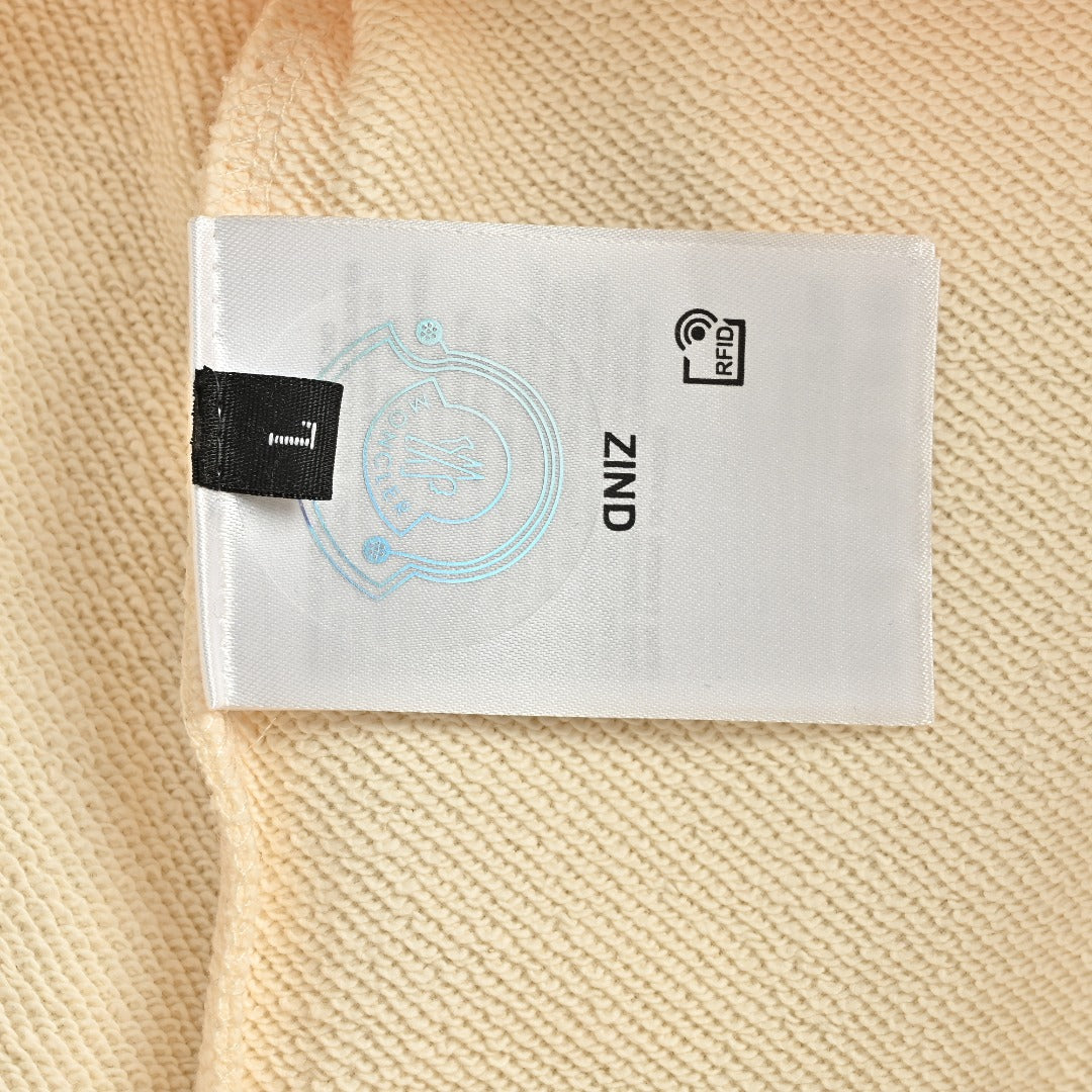 Moncler 2026 Spring/Summer Cream Crewneck Sweatshirt with Script Logo