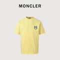 Moncler 2026 Spring/Summer Yellow T-Shirt with Front and Back Embroidered Patches