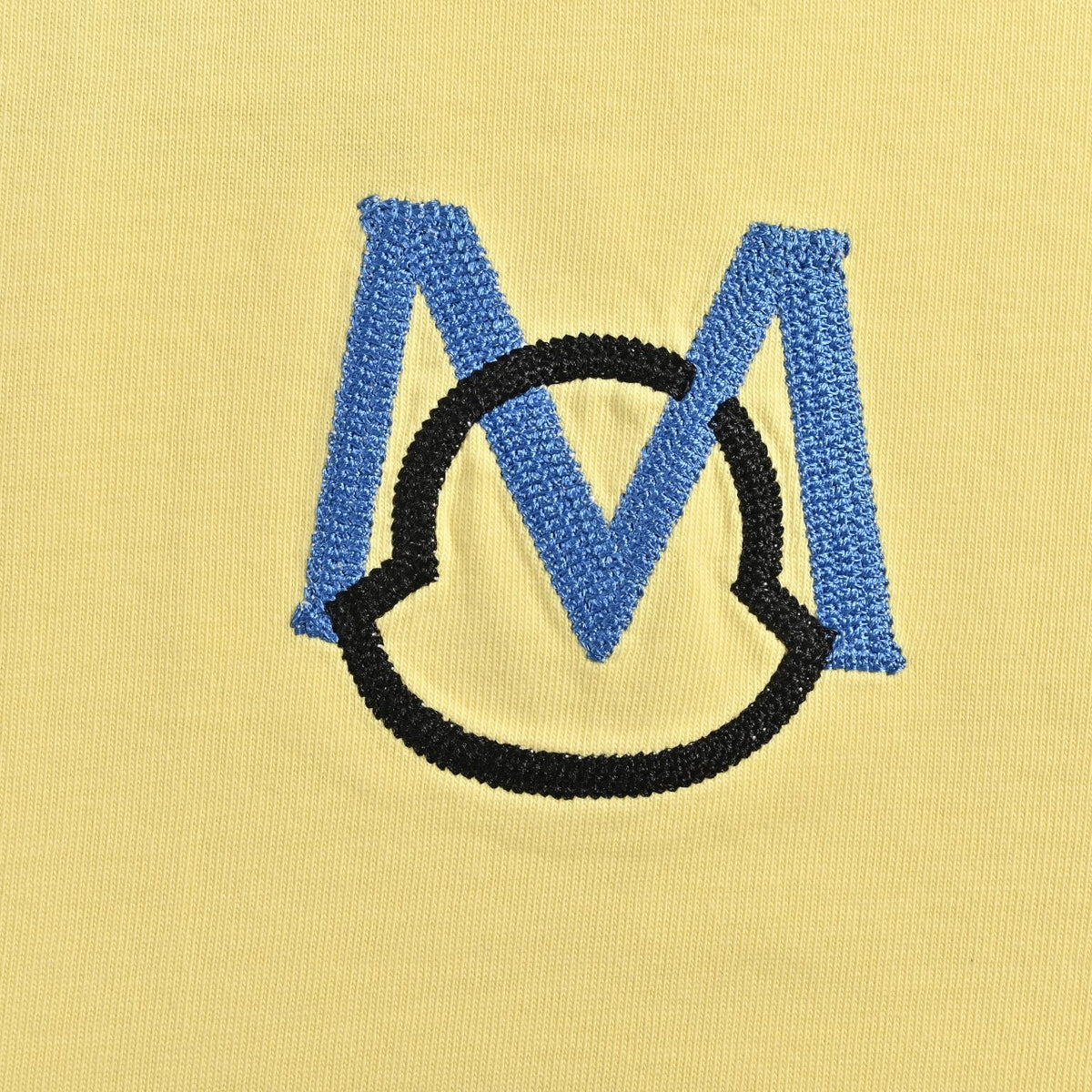 Moncler 2026 Spring/Summer Yellow T-Shirt with Front and Back Embroidered Patches