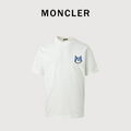 Moncler 2026 Spring/Summer White T-Shirt with Front and Back Embroidered Patches