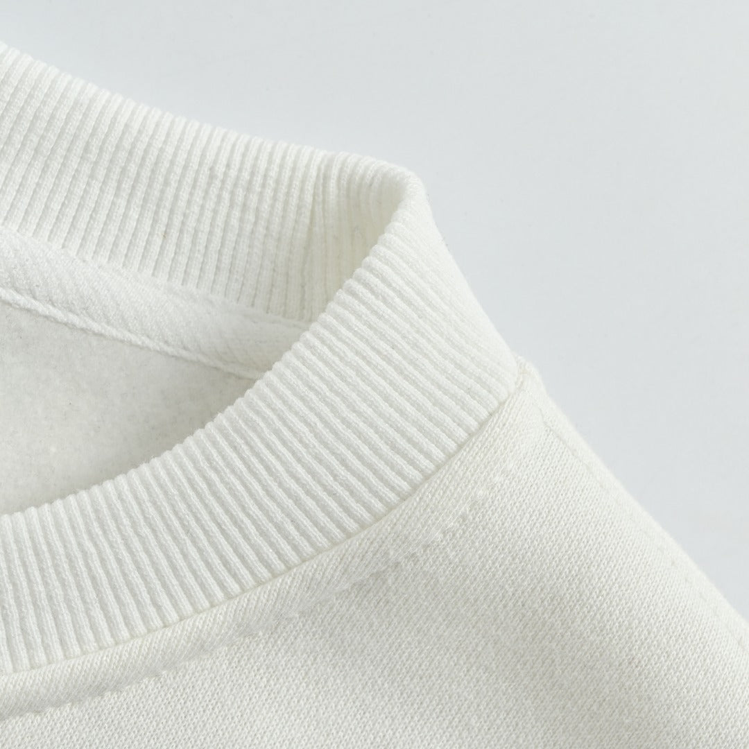Moncler 2025 Fall/Winter White Crewneck Sweatshirt with Three-Part Logo