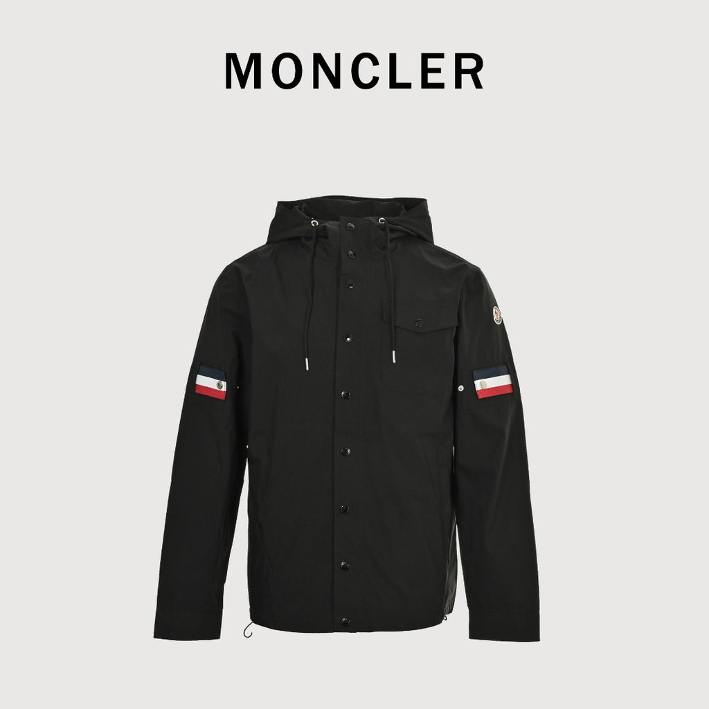 Moncler 2025 Fall/Winter Black Crewneck Sweatshirt with Three-Part Logo