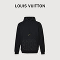 Louis Vuitton Black Hoodie with 3D Embossed Monogram Detail
