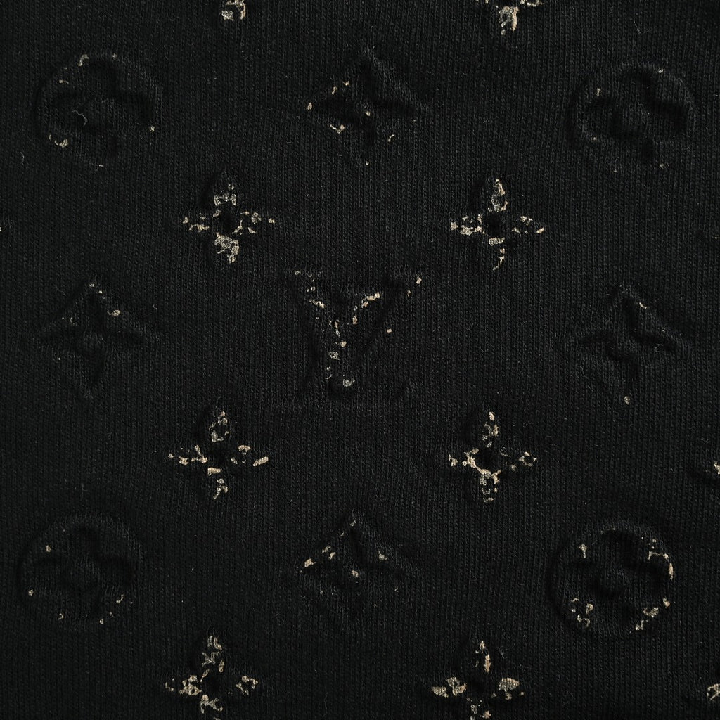 Louis Vuitton Black Hoodie with 3D Embossed Monogram Detail
