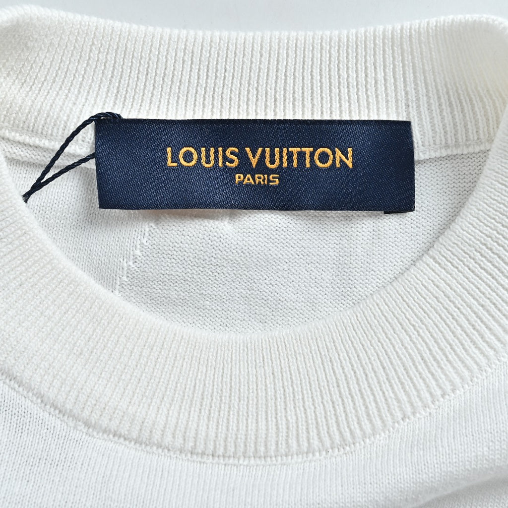 Louis Vuitton Light Blue 3D Textured Jacquard Crewneck Sweater