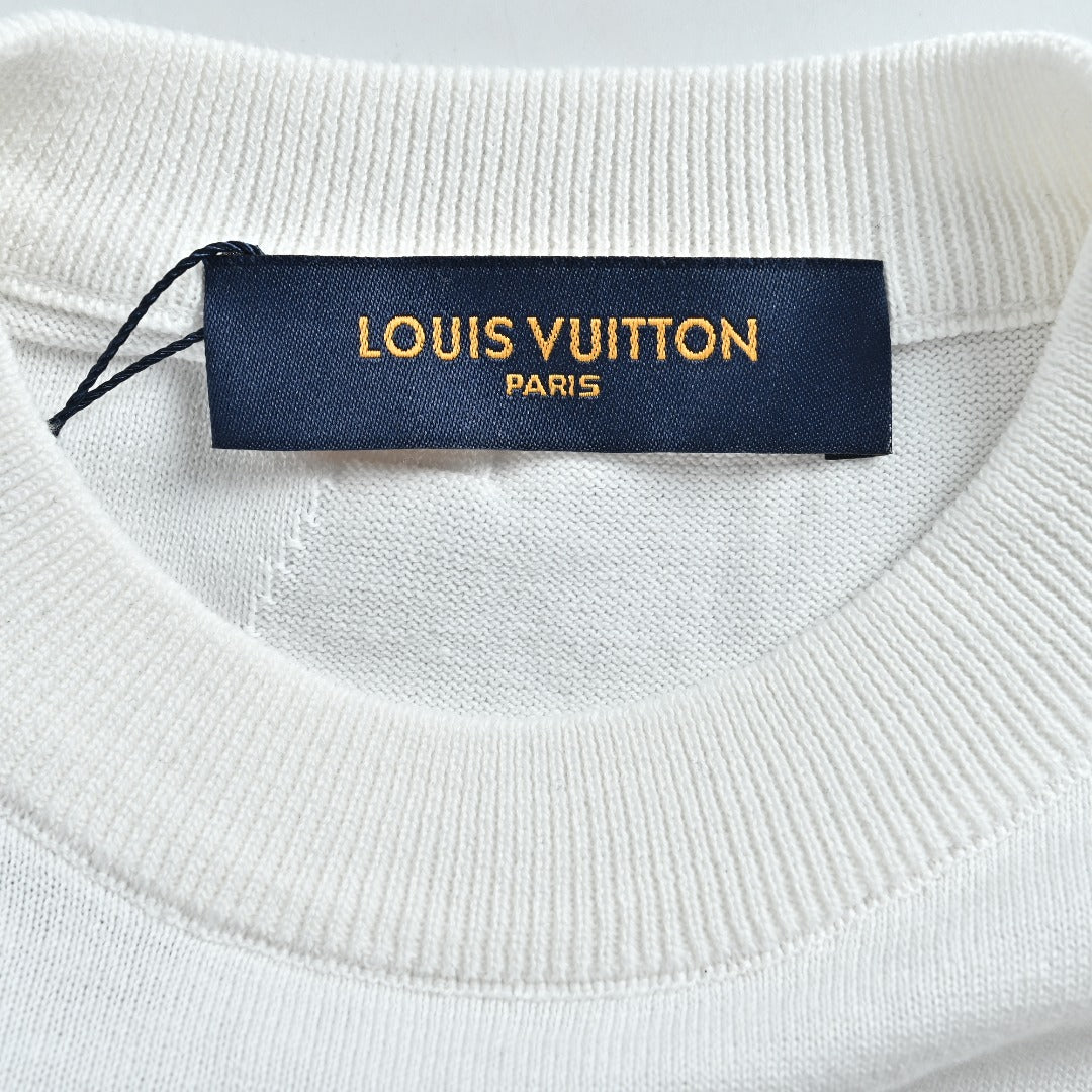 Louis Vuitton Light Blue 3D Textured Jacquard Crewneck Sweater