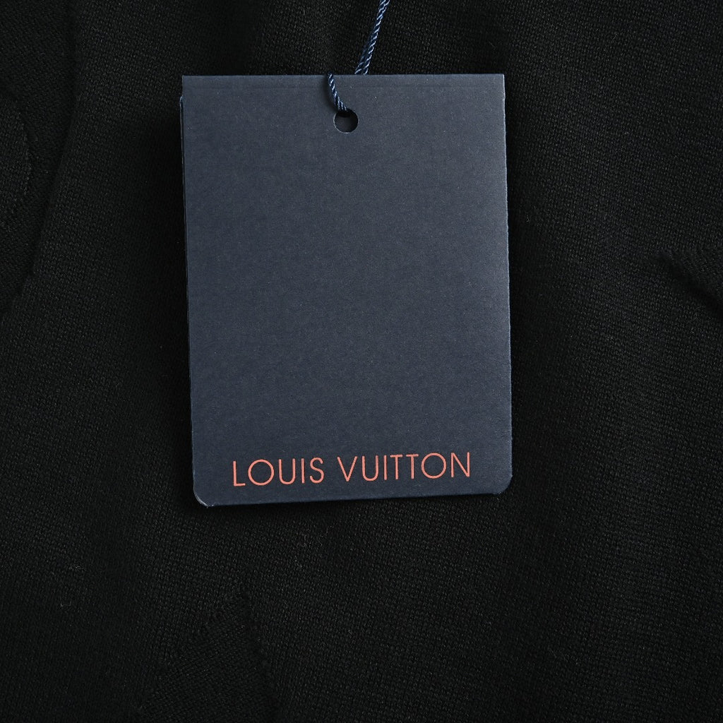 Louis Vuitton Black 3D Textured Jacquard Crewneck Sweater