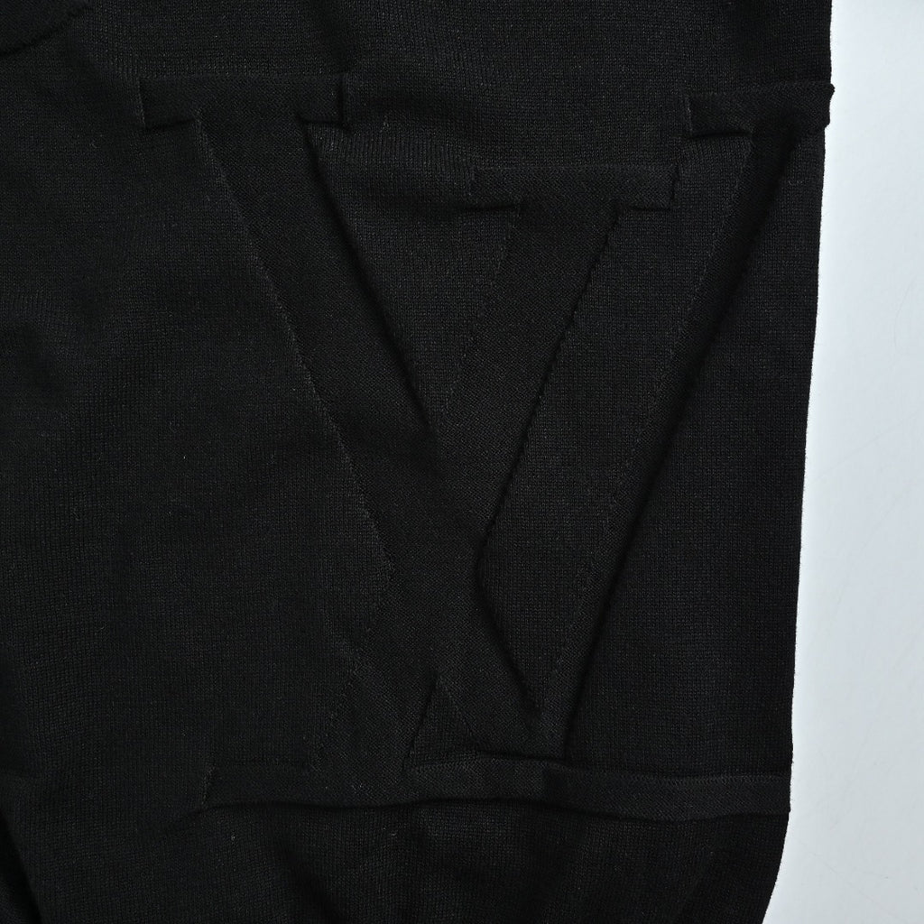 Louis Vuitton Black 3D Textured Jacquard Crewneck Sweater