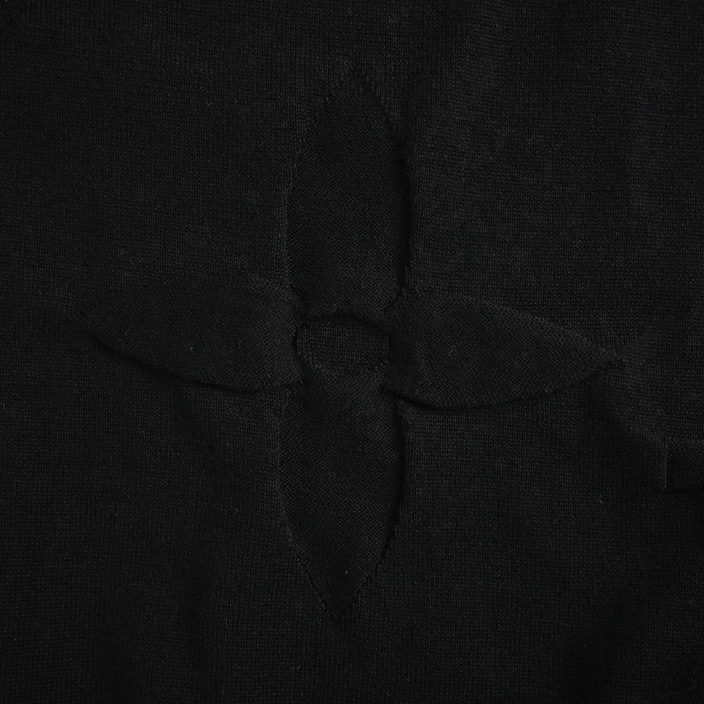 Louis Vuitton Black 3D Textured Jacquard Crewneck Sweater
