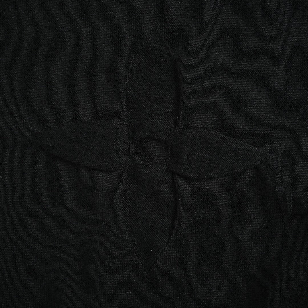 Louis Vuitton Black 3D Textured Jacquard Crewneck Sweater