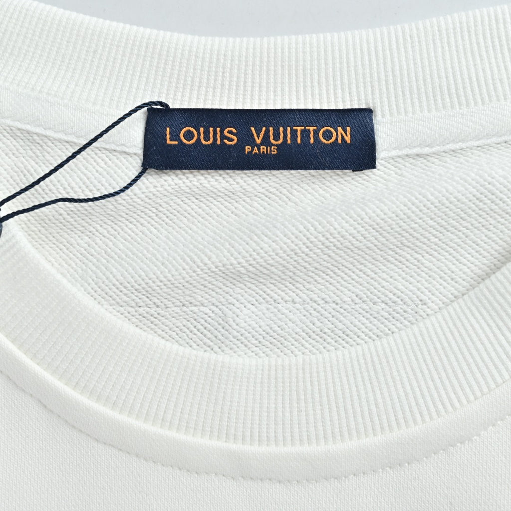 Louis Vuitton 2025 Fall/Winter Light Blue Crewneck Sweatshirt with Silicone Logo Patch
