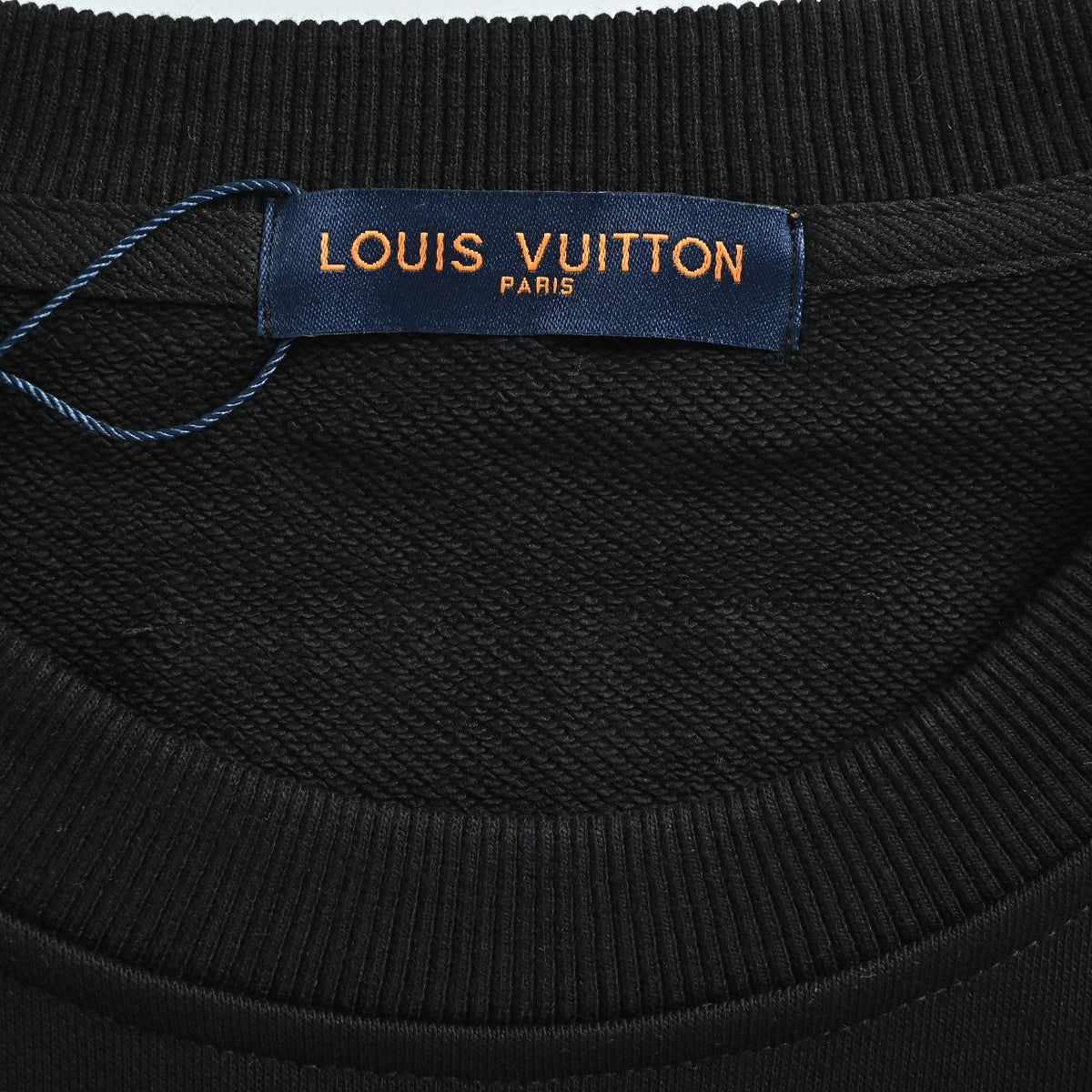 Louis Vuitton 2025 Fall/Winter Black Crewneck Sweatshirt with Silicone Logo