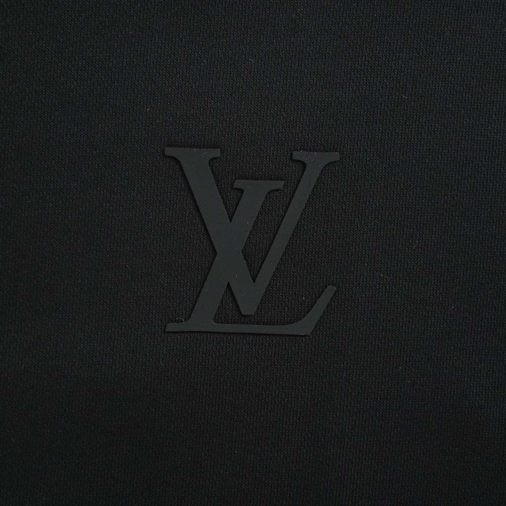 Louis Vuitton 2025 Fall/Winter Black Crewneck Sweatshirt with Silicone Logo