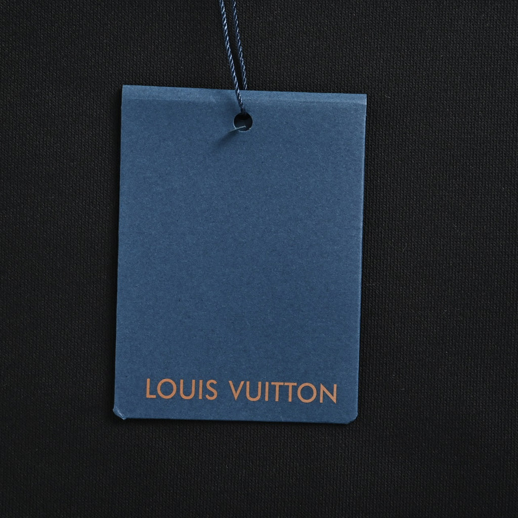 Louis Vuitton 2025 Fall/Winter Black Crewneck Sweatshirt with Silicone Logo